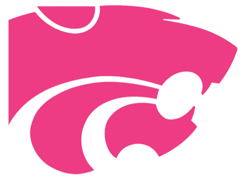 Kansas State Wildcats HOT PINK Team Logo Premium DieCut Vinyl Decal PICK SIZE