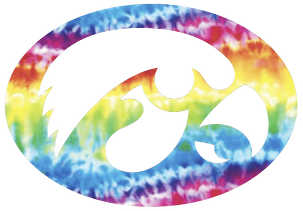 Iowa Hawkeyes Alternate Logo Crucial Catch Cancer Multi Color Vinyl Decal PICK SIZE