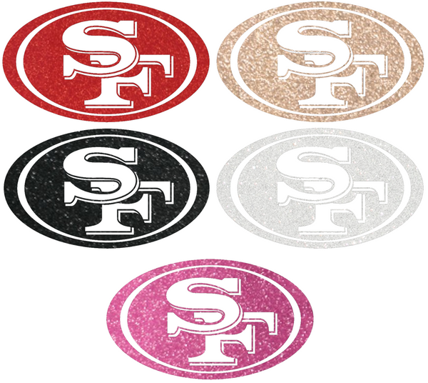 San Francisco 49ers Metallic Sparkle Logo Premium DieCut Vinyl Decal PICK COLOR & SIZE