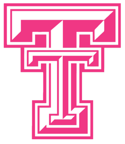 Texas Tech Red Raiders HOT PINK Team Logo Premium DieCut Vinyl Decal PICK SIZE