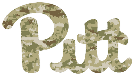 Pittsburgh Panthers Pitt Logo Salute to Service Camouflage Camo Vinyl Decal PICK SIZE