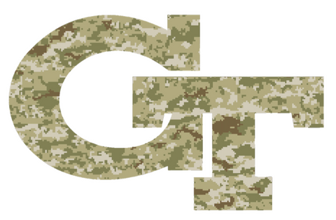 Georgia Tech Yellow Jackets Salute to Service Camouflage Camo Vinyl Decal PICK SIZE