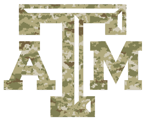 Texas A&M Aggies Salute to Service Camouflage Camo Vinyl Decal PICK SIZE