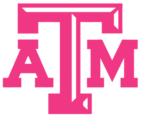Texas A&M Aggies HOT PINK Team Logo Premium DieCut Vinyl Decal PICK SIZE