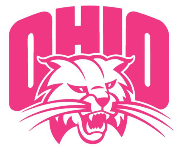 Ohio Bobcats HOT PINK Alternate Team Logo Premium DieCut Vinyl Decal PICK SIZE