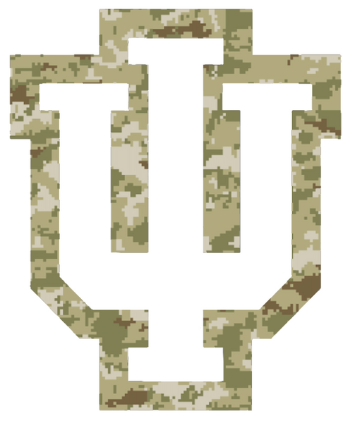 Indiana Hoosiers Team Logo Salute to Service Camouflage Camo Vinyl Decal PICK SIZE
