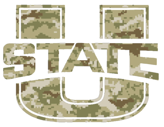 Utah State Aggies Team Logo Salute to Service Camouflage Camo Vinyl Decal PICK SIZE