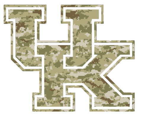 Kentucky Wildcats Team Logo Salute to Service Camouflage Camo Vinyl Decal PICK SIZE