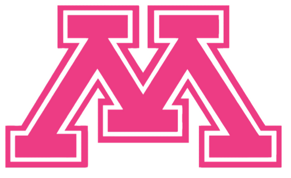 Minnesota Golden Gophers HOT PINK Team Logo Premium DieCut Vinyl Decal PICK SIZE