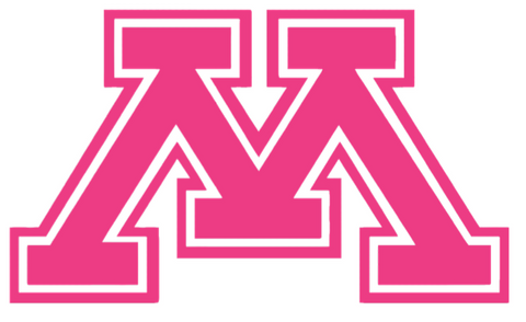 Minnesota Golden Gophers HOT PINK Team Logo Premium DieCut Vinyl Decal PICK SIZE
