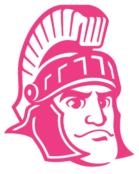 Michigan State Spartans HOT PINK Sparty Mascot Logo Premium DieCut Vinyl Decal PICK SIZE