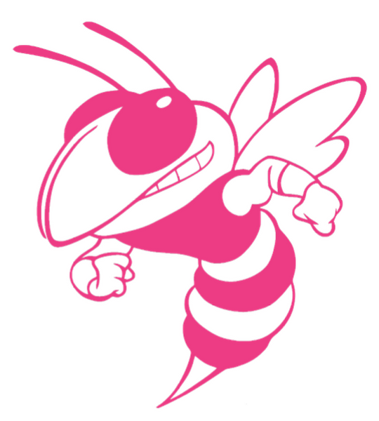 Georgia Tech Yellow Jackets HOT PINK Mascot Logo Premium DieCut Vinyl Decal PICK SIZE