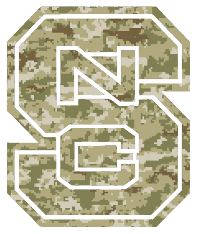 North Carolina NC State Wolfpack Team Logo Salute to Service Camouflage Camo Vinyl Decal PICK SIZE