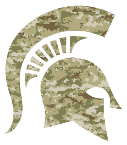 Michigan State Spartans Alternate Logo Salute to Service Camouflage Camo Vinyl Decal PICK SIZE
