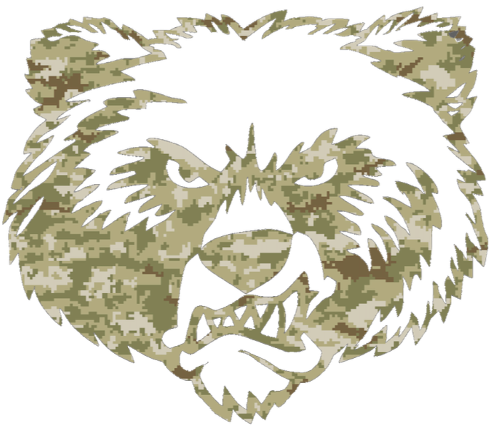 Montana Grizzlies Mascot Logo Salute to Service Camouflage Camo Vinyl Decal PICK SIZE