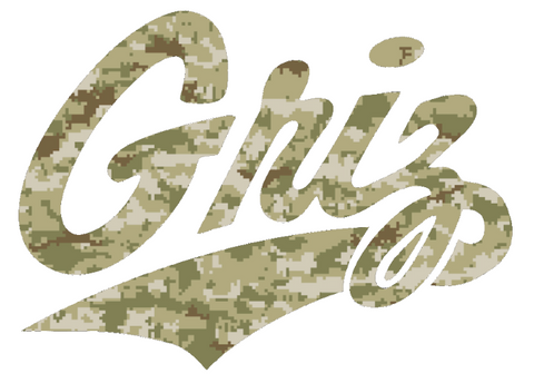 Montana Grizzlies Griz Logo Salute to Service Camouflage Camo Vinyl Decal PICK SIZE