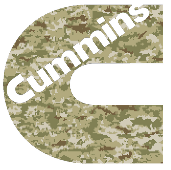 Cummins Diesel Truck Logo CAMO Salute to Service Camouflage Premium DieCut Vinyl Decal PICK SIZE
