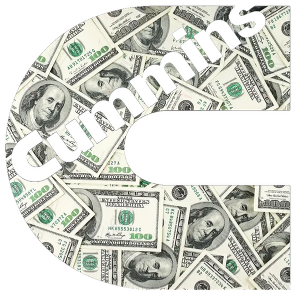 Cummins Diesel Truck Logo MONEY PRINT Premium DieCut Vinyl Decal PICK SIZE