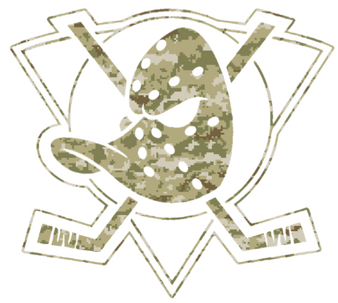 Anaheim Mighty Ducks Team Logo Salute to Service Camouflage Camo Vinyl Decal PICK SIZE