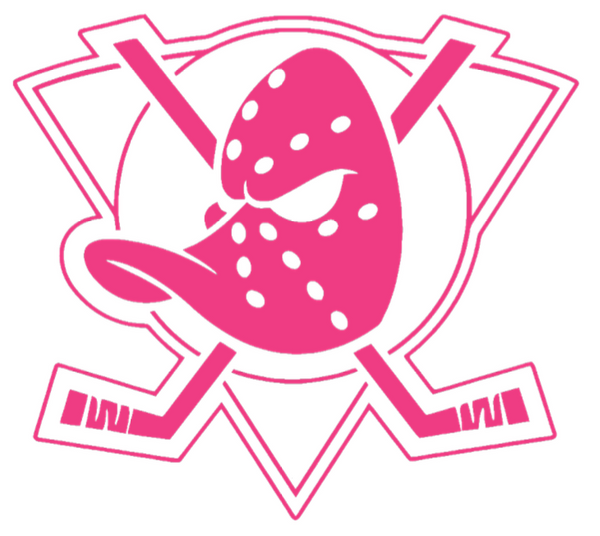 Anaheim Mighty Ducks HOT PINK Team Logo Premium DieCut Vinyl Decal PICK SIZE