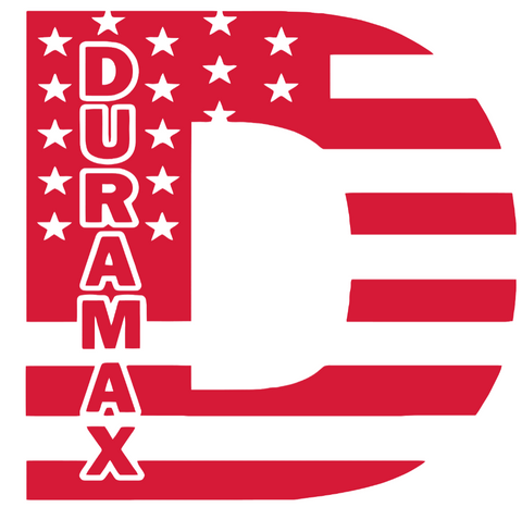 Duramax Diesel Stars & Stripes USA Flag Truck Logo RED Premium DieCut Vinyl Decal PICK SIZE
