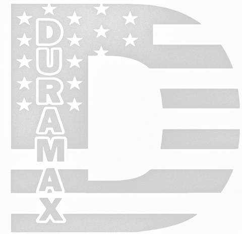 Duramax Diesel Stars & Stripes USA Flag Truck Logo FROSTED ETCHED GLASS Premium DieCut Vinyl Decal PICK SIZE