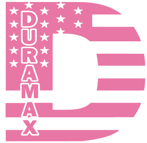 Duramax Diesel Stars & Stripes USA Flag Truck Logo LIGHT PINK Premium DieCut Vinyl Decal PICK SIZE