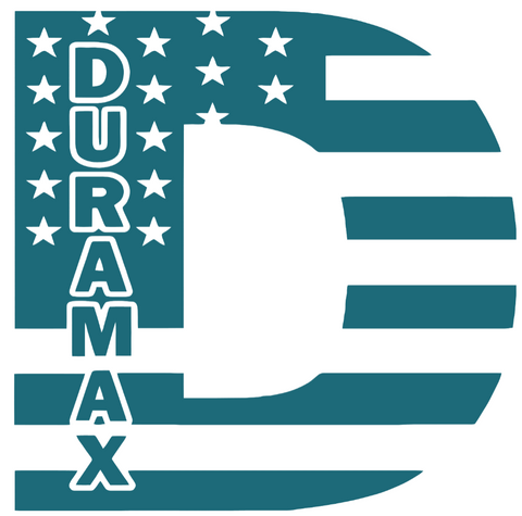 Duramax Diesel Stars & Stripes USA Flag Truck Logo TEAL Premium DieCut Vinyl Decal PICK SIZE