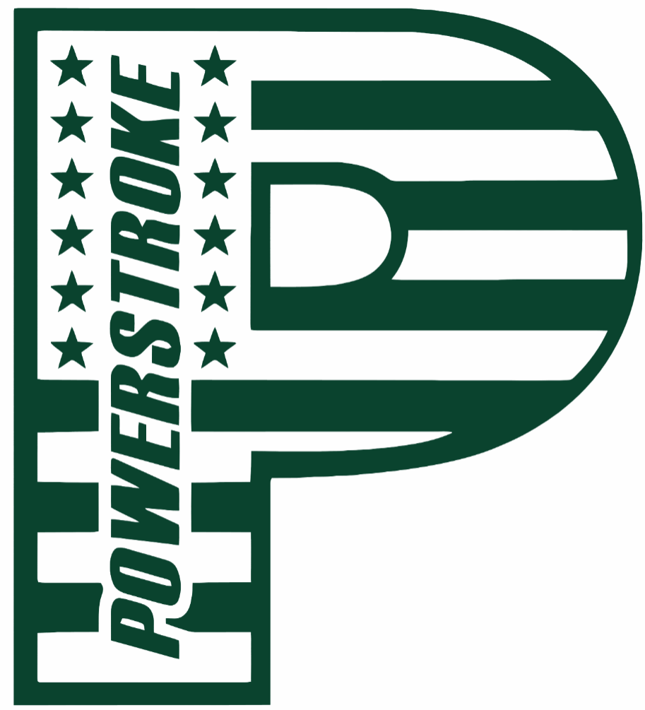 Powerstroke Diesel Stars & Stripes USA Flag Truck Logo GREEN Premium DieCut Vinyl Decal PICK SIZE