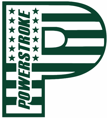 Powerstroke Diesel Stars & Stripes USA Flag Truck Logo GREEN Premium DieCut Vinyl Decal PICK SIZE