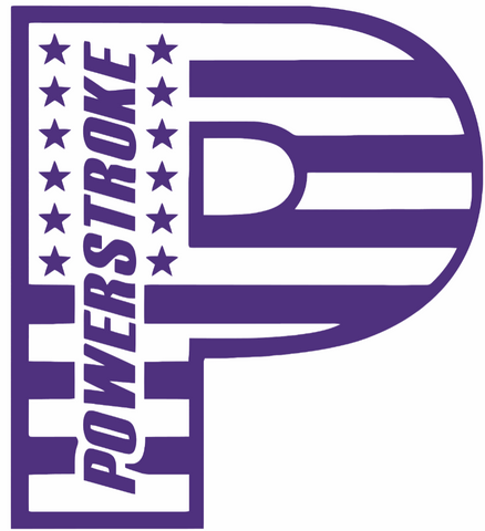 Powerstroke Diesel Stars & Stripes USA Flag Truck Logo PURPLE Premium DieCut Vinyl Decal PICK SIZE