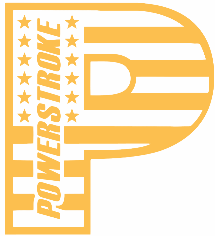 Powerstroke Diesel Stars & Stripes USA Flag Truck Logo YELLOW Premium DieCut Vinyl Decal PICK SIZE