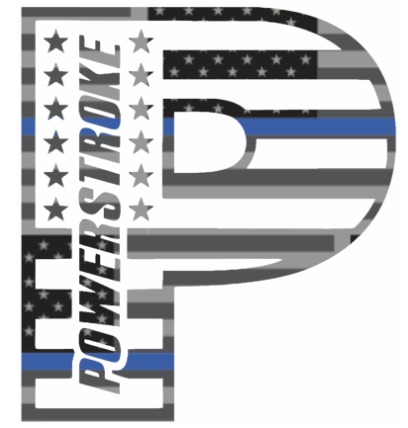 Powerstroke Diesel Stars & Stripes USA Flag Truck Logo THIN BLUE LINE Premium DieCut Vinyl Decal PICK SIZE