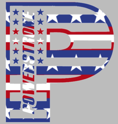 Powerstroke Diesel Stars & Stripes USA Flag Truck Logo FULL COLOR Premium DieCut Vinyl Decal PICK SIZE