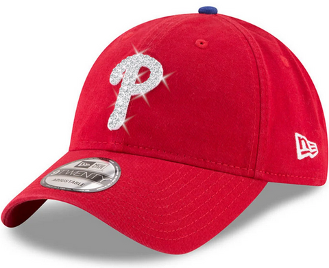 Philadelphia Phillies Swarovski Crystal Bling Womens New Era Adjustable Hat Red