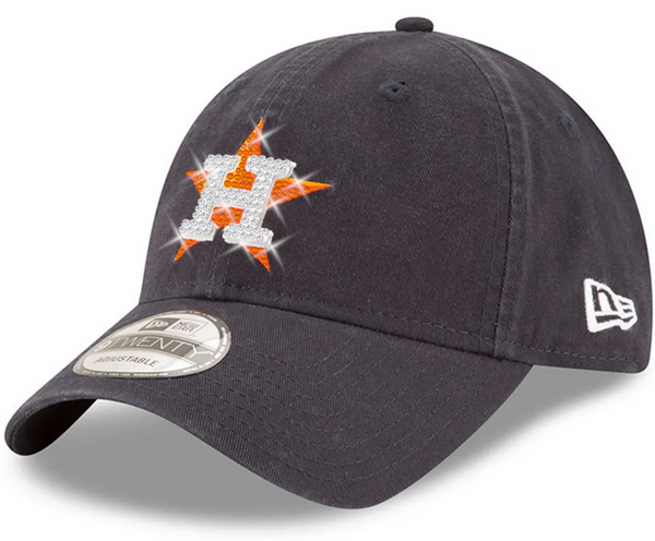 Houston Astros Swarovski Crystal Bling Womens New Era Adjustable Hat Navy Blue