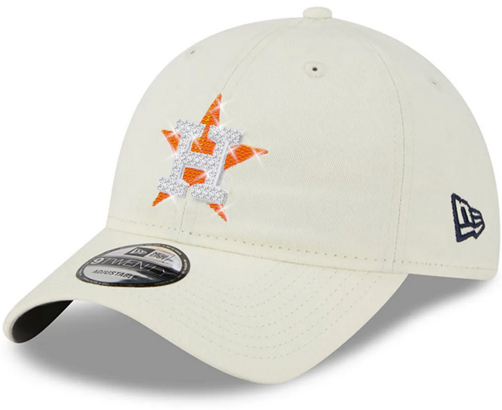 Houston Astros Swarovski Crystal Bling Womens New Era Hat White SportsJewelryProShop