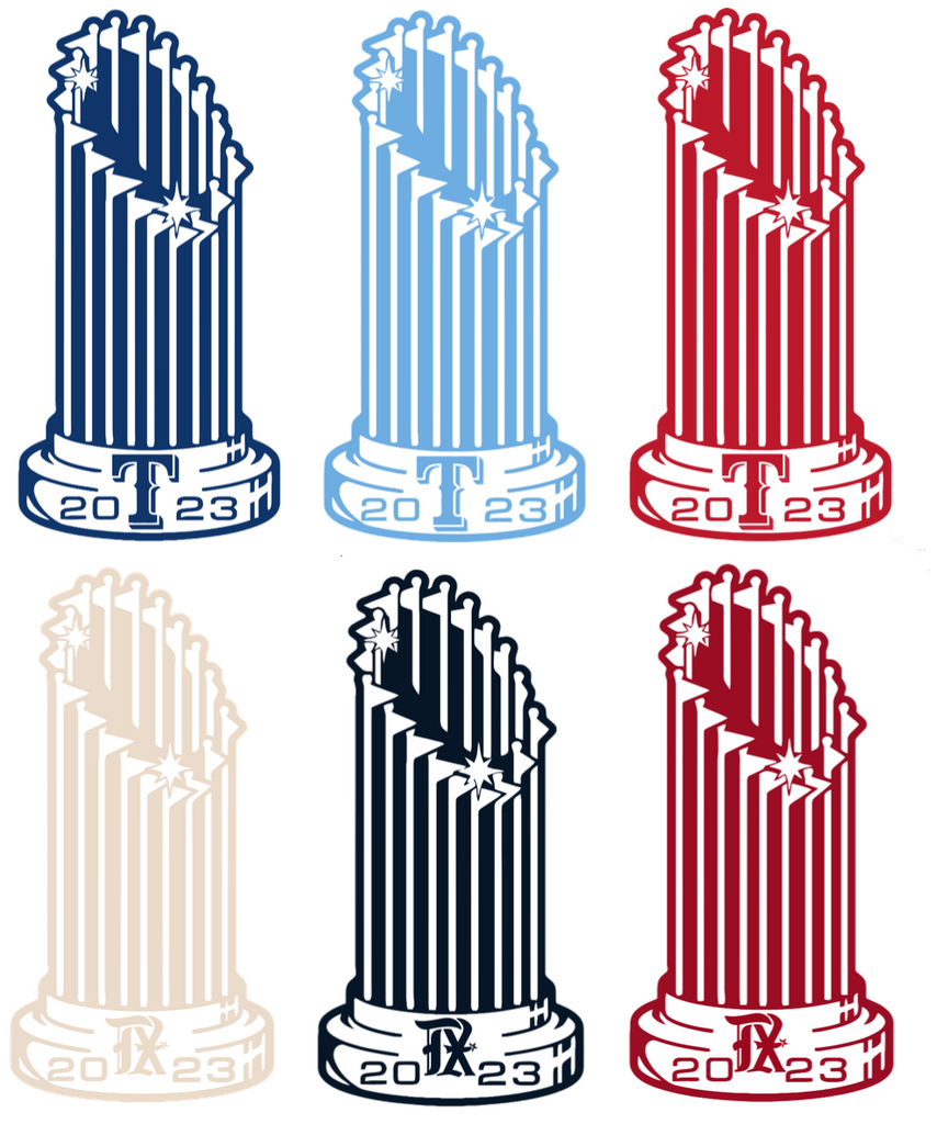 Texas Rangers 2023 World Series Trophy Premium Vinyl Decal Limited Edition #/100 PICK SIZE & COLORTexas Rangers 2023 World Series Trophy Premium Vinyl Decal Limited Edition #/100 PICK SIZE & COLOR