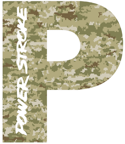 Powerstroke Diesel Truck Logo CAMO Salute to Service Camouflage Premium DieCut Vinyl Decal PICK SIZE