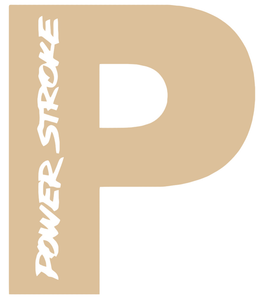 Powerstroke Diesel Truck Logo TAN Premium DieCut Vinyl Decal PICK SIZE