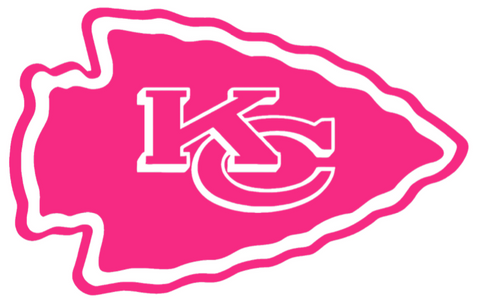 Kansas City Chiefs Hot Pink Team Logo Premium DieCut Vinyl Decal PICK SIZE