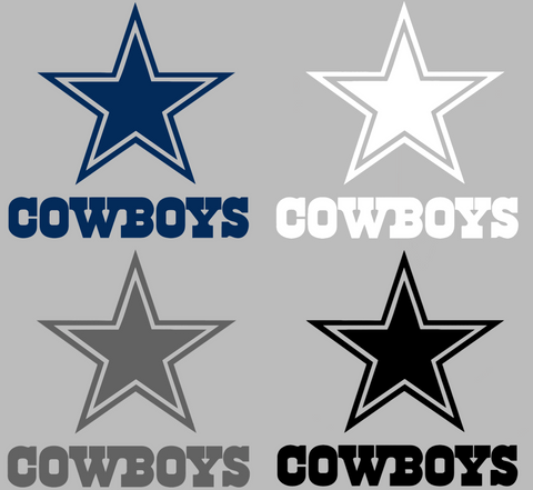 Dallas Cowboys Team Name & Logo Premium DieCut Vinyl Decal PICK COLOR & SIZE