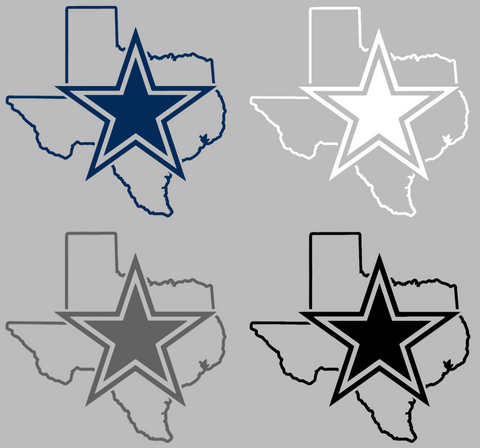 Dallas Cowboys Texas State & Team Logo Premium DieCut Vinyl Decal PICK COLOR & SIZE