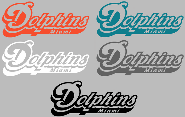 Miami Dolphins Retro Throwback Team Name Logo Premium DieCut Vinyl Decal PICK COLOR & SIZE