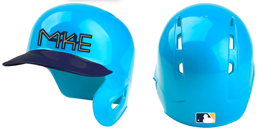 Milwaukee Brewers City Connect Custom Mini Baseball Helmet w/ Single Ear Flap