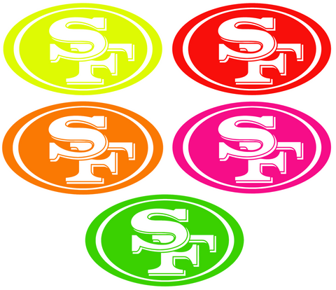 San Francisco 49ers Fluorescent Neon Premium DieCut Vinyl Decal PICK COLOR & SIZE