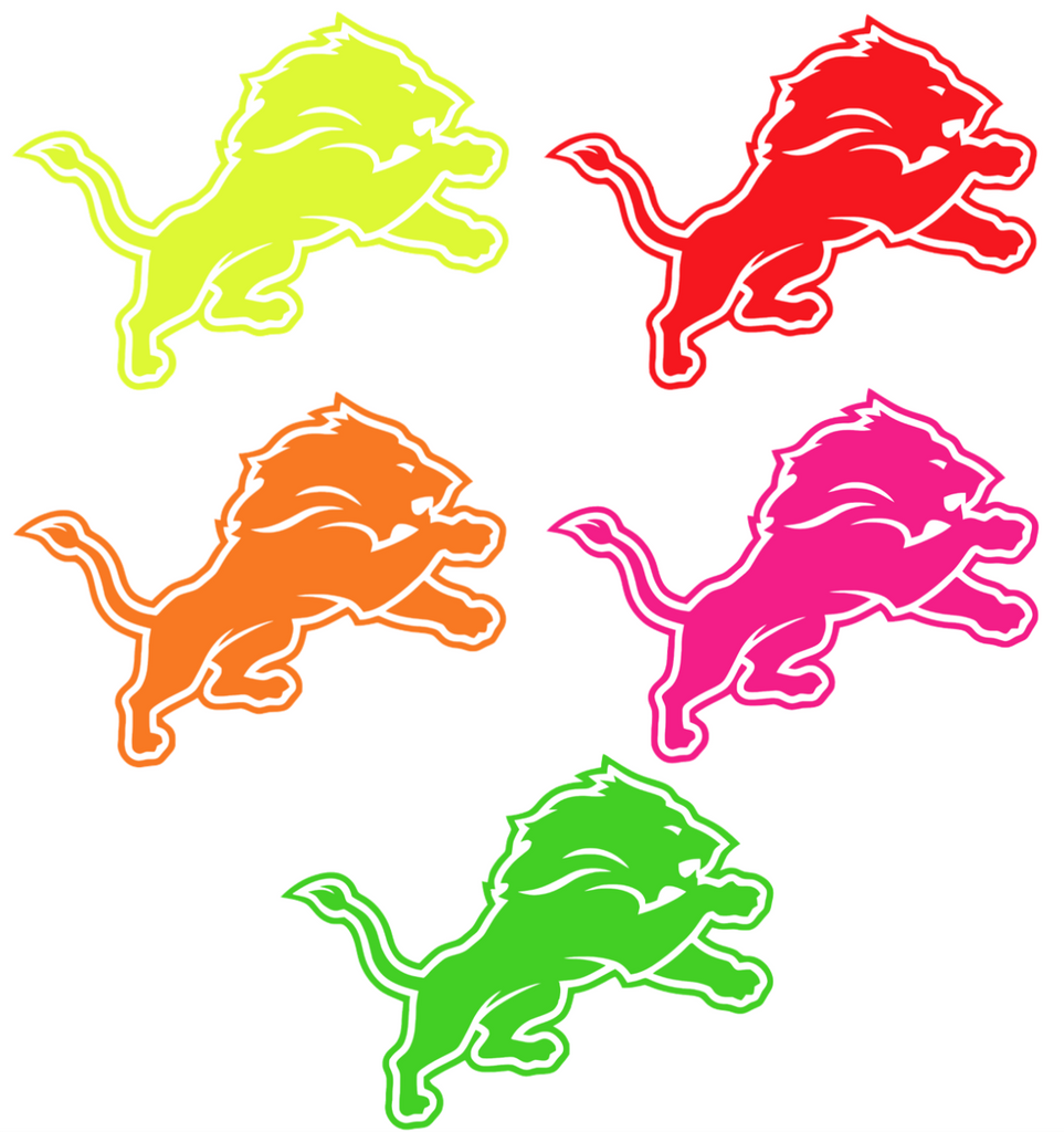 Detroit Lions Fluorescent Neon Premium DieCut Vinyl Decal PICK COLOR & SIZE