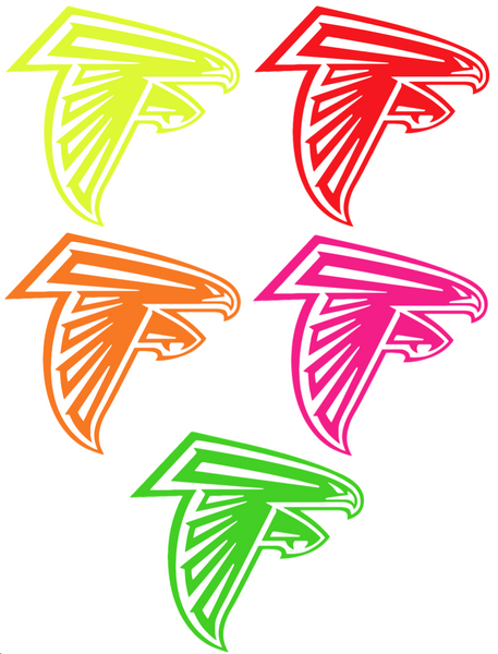 Atlanta Falcons Fluorescent Neon Premium DieCut Vinyl Decal PICK COLOR & SIZE