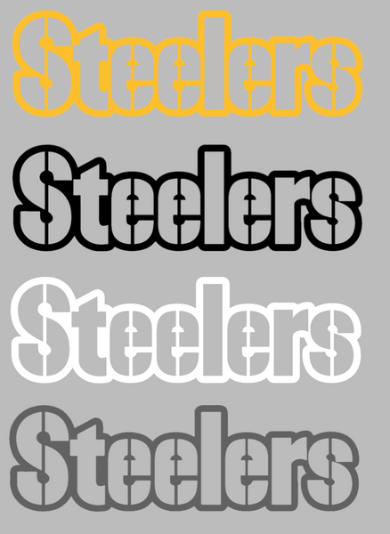 Pittsburgh Steelers Team Name Logo Premium DieCut Vinyl Decal PICK COLOR & SIZE