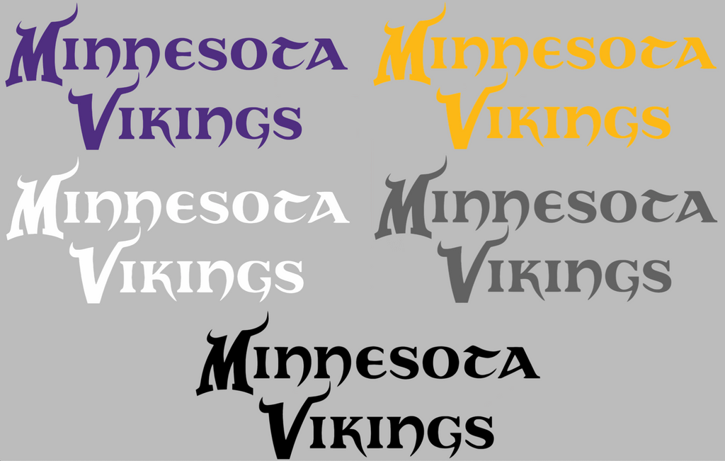 Minnesota Vikings Team Name Logo Premium DieCut Vinyl Decal PICK COLOR & SIZE